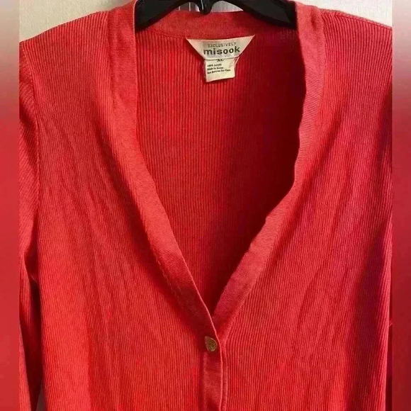 Exclusively misook women’s knit button up sweater cardigan, XL - Picture 2 of 5